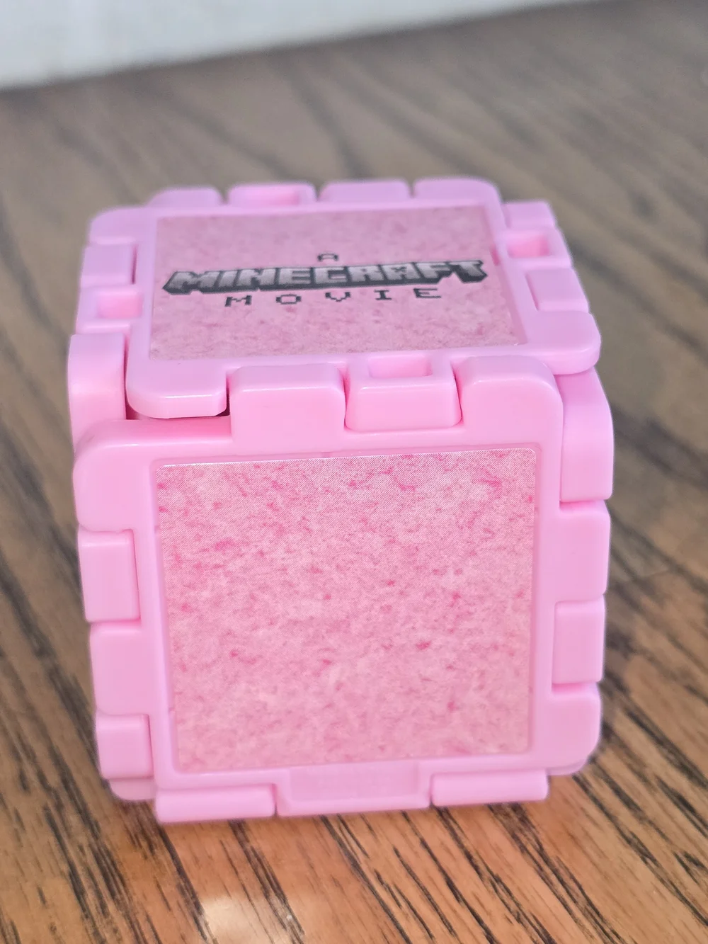 Minecraft Movie Pink Collectible Fidget Cube From McDonalds